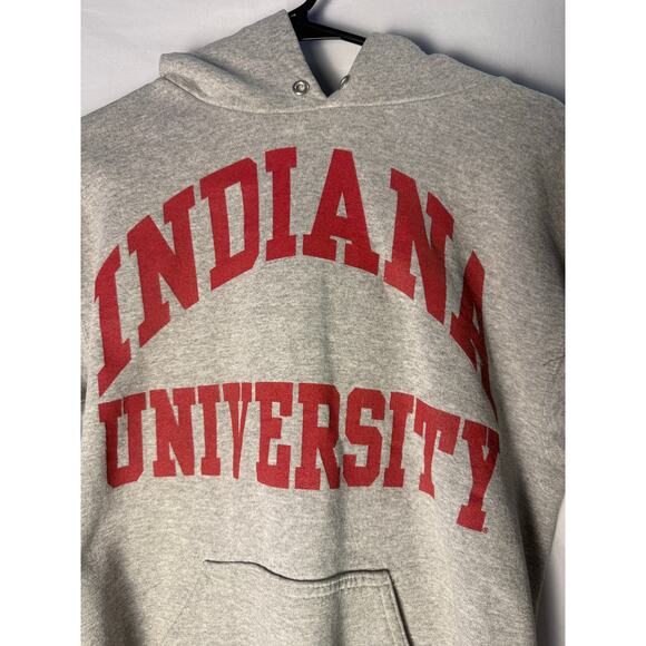Vintage 90s Tultex Dark Gray Indiana University IU Pullover Hoodie Women's Small - Picture 3 of 3